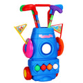 Toddler Golf Set with 4 Balls 4 Clubs 2 Holes 2 Flags Golf Cart Indoor Outdoor Golf Game Gift for 3-5 Years Old Kids for Spring Outdoor Activities