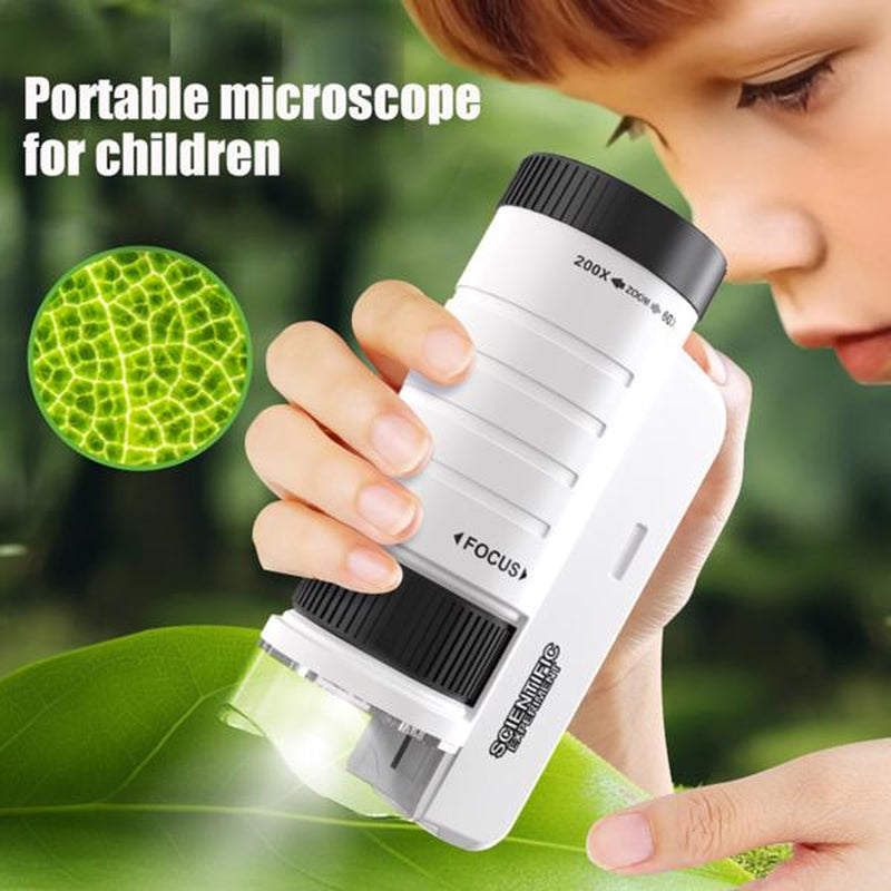 Bio Educational Science Experiment Toy Gift, Microscope for Kids - 5804A Black