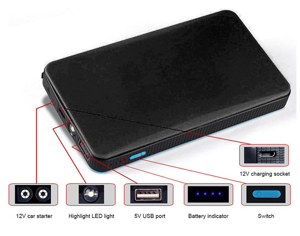 Portable Mini Slim 20000Mah Car Starter Engine Battery Charger Power Bank