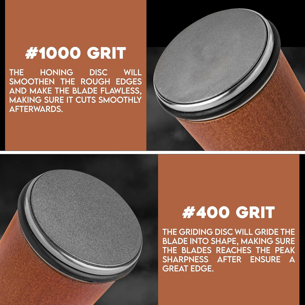 Roller Knife Sharpening Kit with Diamond, Dual-Grind Rolling Knife Sharpener, Sharpening Tool for Kitchen Knives, Tumbler Sharpener for Home