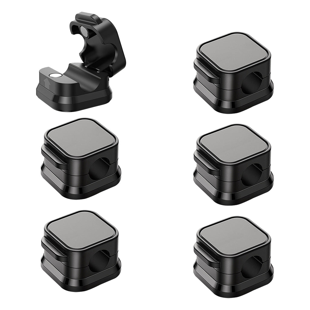 6 Pack Magnetic Cable Clips Magnetic Cord Organizer Adhesive Wire Holder for Home Office Car Desk Nightstand Wall