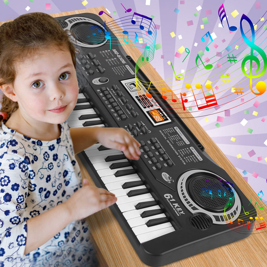 61 Keys Digital Music Electronic Keyboard Electric Piano Musical Instrument Kids Learning Keyboard with Microphone for Beginners Kids Girls Boys Adults