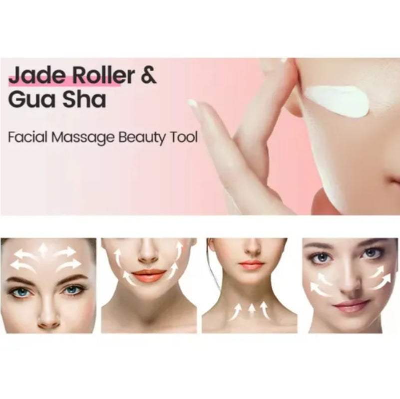 Gua Sha Board 2PCS Massage Stone for Facial Body Skincare Roller Scraping Massager Natural Resin Facial Lifting Scraper Neck anti Wrinkle Massager Tool