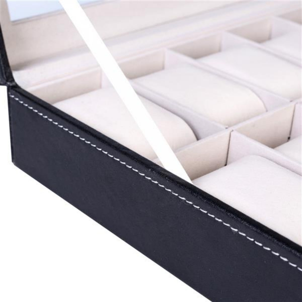 12 Slot Leather Watch Box Display Case Jewelry Organizer for Men Women
