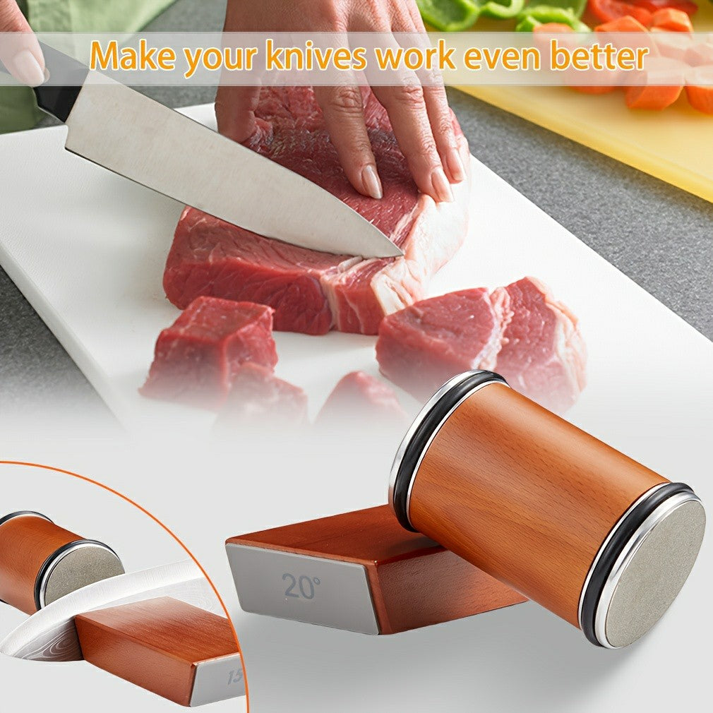 Roller Knife Sharpening Kit with Diamond, Dual-Grind Rolling Knife Sharpener, Sharpening Tool for Kitchen Knives, Tumbler Sharpener for Home