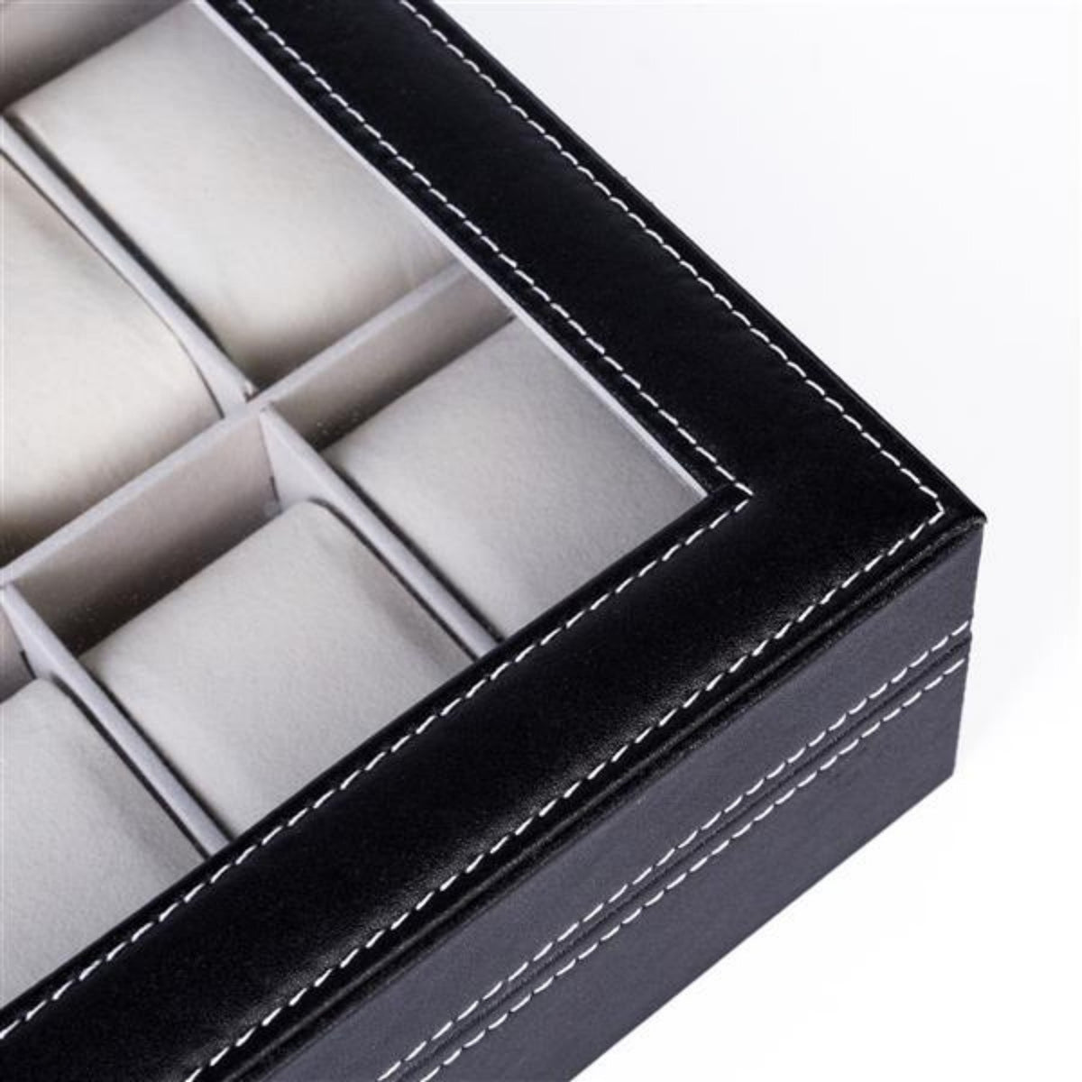 12 Slot Leather Watch Box Display Case Jewelry Organizer for Men Women