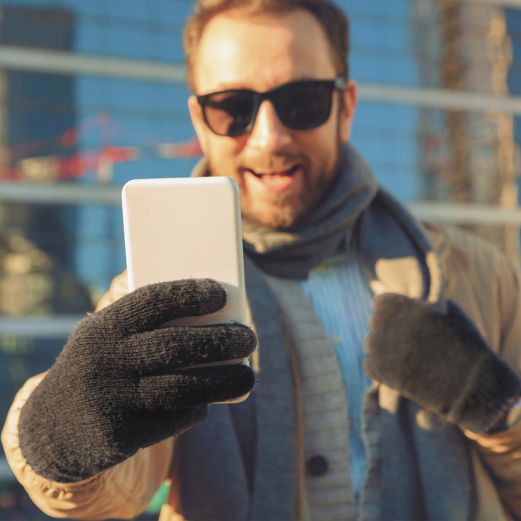 Unisex Touch Screen Gloves Full Finger Winter Warm Knitted Gloves for Warmth Running Cycling Camping Hiking