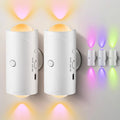 LED Motion Sensor Night Light, 7 Colors Rechargeable Battery Stair Light, Wireless Magnetic Wall Lamp, Cordless LED Wall Night Lights for Steps, Bedroom, Hallway, Courtyard, Holiday Decor, 2-Pack